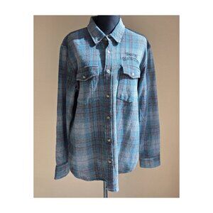 Social Distortion Blue Plaid Button-Down Shirt
